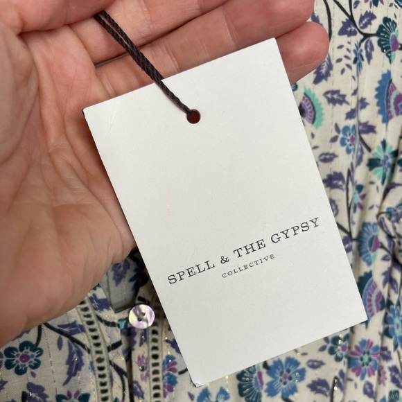 Spell & The Gypsy NWT Dahlia Midi Dress Dusty Blue - Picture 5 of 8